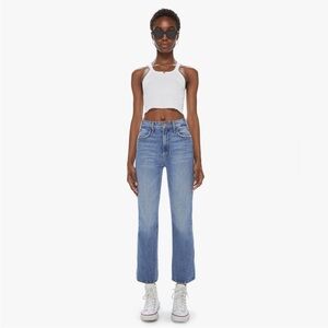 MOTHER Denim Hustler Ankle Straight Flare Jean Scenic Route Medium Wash Size 29